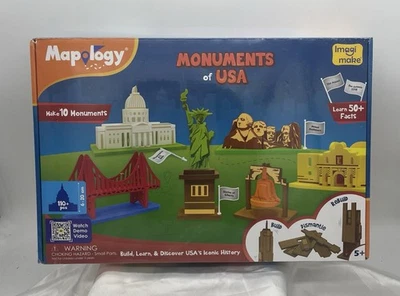 Mapology Monuments of USA 3D Puzzle Bambini | STEM Giocattoli Giochi Regalo Educativo NUOVO - Immagine 1 di 2