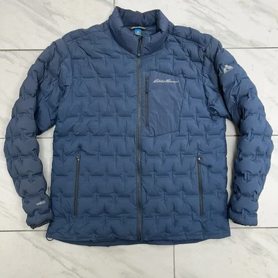 Eddie Bauer Microtherm Freefuse Stretch Down Jacket Blue Mens Large 800 Fill - Image 1 of 4