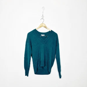 EQUIPMENT FEMME MADALENE V-NECK CASHMERE SWEATER Teal relaxed womens XS - Picture 1 of 6