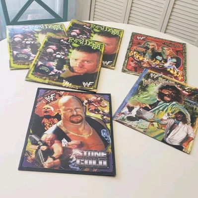6 carpetas de bolsillo vintage WWE 2 Stone Cold Edge Christian Mankind Road Dogg  Foto 1 de 4