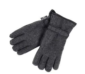 Thermo Thinsulate Fleece Winterhandschuhe mit Handflächengriffen - anthrazit oder schwarz - Bild 1 von 3