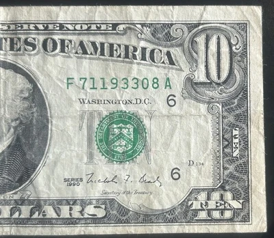 (VINTAGE!) $10 Rare Old Vintage Atlanta Currency F71193308A Series 1990 - Image 1 of 3