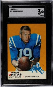 Johnny Unitas 1969 Topps #25 FRESH SGC 3 HOF Colts Nice Color - Picture 1 of 2