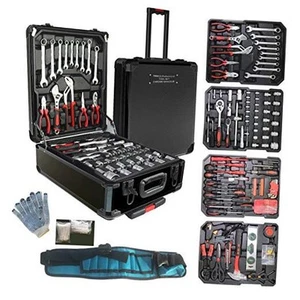 799pcs Aluminum Trolley Case Tool Set Silver, House Repair Kit Set, Black - Picture 1 of 7