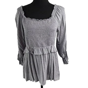 Top Mazik Manga Larga Estilo Peplum Texturizado Talla Grande - Imagen 1 de 12