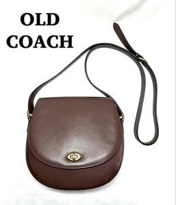 Vintage Coach Schultertasche Braun Leder Drehverschluss Crossbody Gold Hardware Damen - Bild 1 von 24