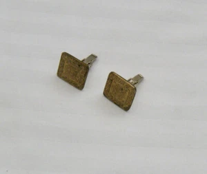 UNCOMMON 1ST ½ 20TH C. VERMEIL “INSICO ALPACCA” CUFFLINKS ¾” SQ. AZTEC SUNGOD PA - Picture 1 of 3