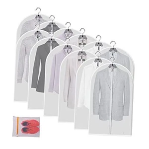 Clear Garment Bags Clothes Covers Protecting Dusts (Set of 12) 24"x40"12 Pack - Picture 1 of 7