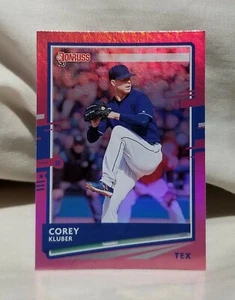 Corey Kluber 2020 Donruss Pink Holo Prizm Card #81 Texas Rangers Indians - Picture 1 of 2