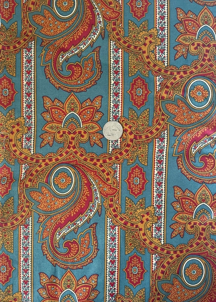 PAISLEY STRIPE FLORAL 100% COTTON FABRIC QUILTING ROBERT KAUFMAN - Image 1 of 1