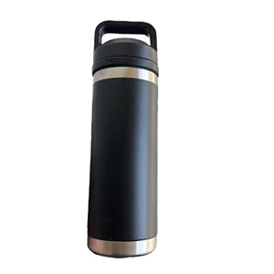 YETI Rambler 18oz Vaccum Insulated Tumbler Stainless Steel Black Screw Top Lid - Picture 1 of 9