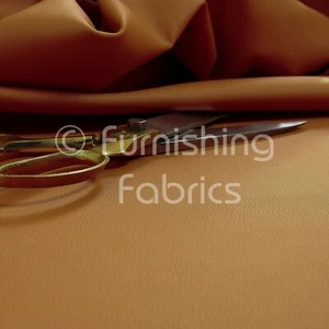 Soft Texture Feel Faux Leather PVC Material Upholstery Fabric Vinyl Tan Orange - Picture 1 of 4