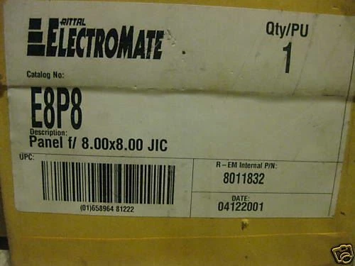 Rittal Electomate E8P8 Panel NEW 8x8 FAST FREE SHIPPING - Image 1 of 1