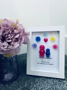 Personalisieren Lehrer Geschenk Epoxidharz Kunst Gelee Baby weißer Rahmen Farbe Handarbeit - Bild 1 von 1