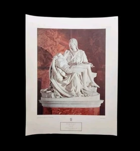 IMPRESIÓN VINTAGE MICHELANGELO PIETA MEDIADOS DE SIGLO 1964 - Imagen 1 de 6