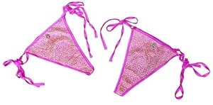 SCRUMPIES OF MAYFAIR 2 x Ladies Silk Candy Crisp Pink Yellow Tie Thong No Box - Picture 1 of 6