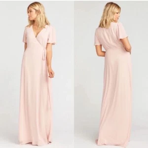 Show Me Your Mumu Noelle Flutter Pale Pink Wrap Maxi Dress Small EUC - Bild 1 von 6