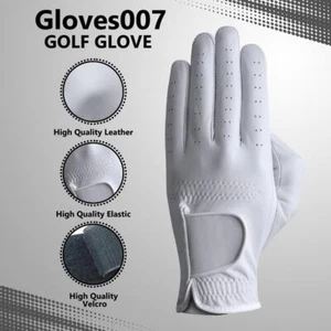 New White Men 100% Cabretta Leather Golf Left Hand Gloves - Picture 1 of 5