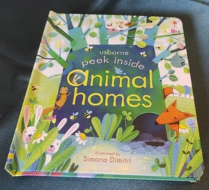 Usborne Peek Inside Animal Homes by Milbourne, Anna Kids Board Book - Picture 1 of 4