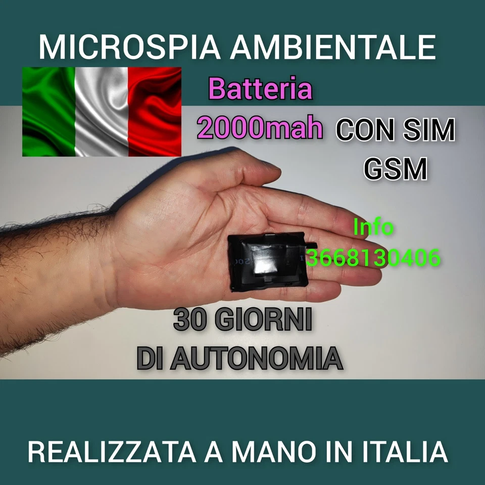 MICROSPIA AMBIENTALE CON AVVISO DI CHIAMATA AUTOMATICA GSM CIMICE 2g 3g 4g 5g - Immagine 1 di 3