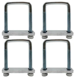 4 Pack Square U-Bolt for Trailer- Fits 3 Inch Wide Leaf Springs Galvanized St... - Picture 1 of 4