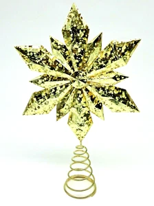 Home Accents Gold Snowflake Star Christmas Tree Topper Acrylic 13" H - Picture 1 of 4