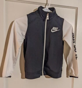 Boys "Nike" Black/White Full Zip Mock Neck Jacket Sz L (7) - Picture 1 of 11