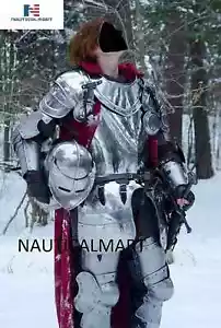 Caballero Medieval Usable Traje Completo de Armadura - LARP Tamaño Personalizado Disfraz de Halloween - Imagen 1 de 4