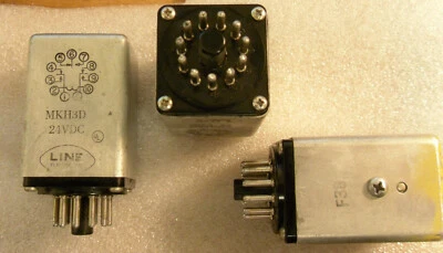 MKH3D-12VDC 3PDT 10 Amp Relay - Metal Cased - 11 Pin Octal - NTE R02-14D10-12 - Image 1 of 2