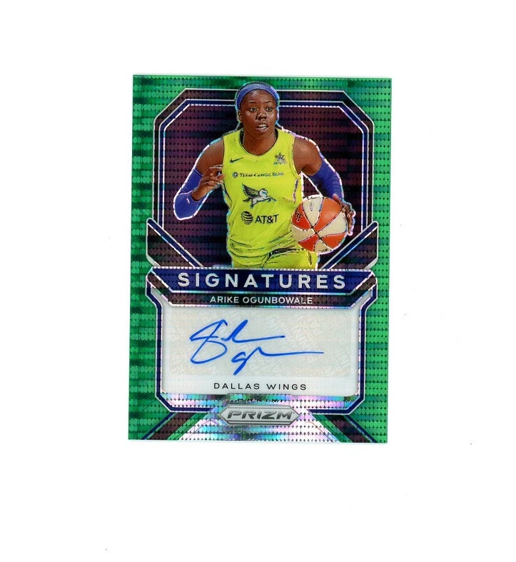 RARE 2021 Prizm GREEN SP SIGNATURES ARIKE OGUNBOWALE AUTO /25 - Dallas Wings - Image 1 of 1