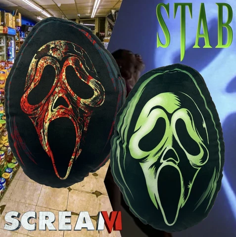 Plush Accent Throw Pillow Cushion Decor Horror Slasher Scream Stab Ghostface Cover