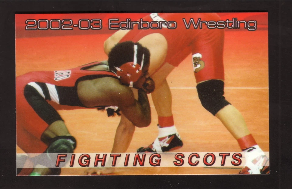 Edinboro Fighting Scots--2002-03 calendario de bolsillo de lucha libre--Alfombra de Joe B's Foto 1 de 1