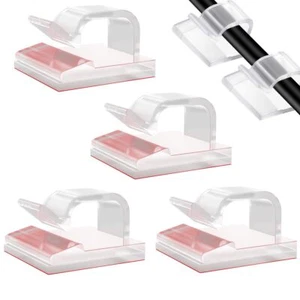 50PCS Cable Clips Clear Self Adhesive Cable Clips Outdoor Light Wire Clips Wire - Picture 1 of 10
