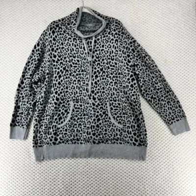 Lisa Rinna Collection Leopard Print Cowl Neck Pullover Sweater 1X - Image 1 of 4