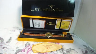 NUEVO CON ETIQUETAS RARO Reloj Stuhrling Krysterna 90050 Automático Esqueleto Cuerda Automática 20 Joyas NUEVO Foto 1 de 4