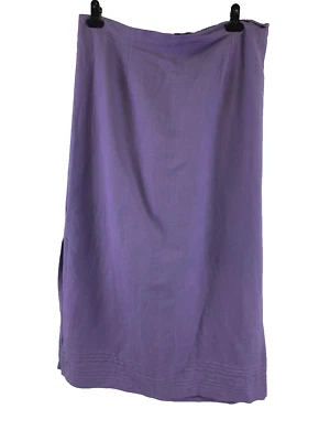 Maxi Falda Liz Claiborne Primera Edición Lino Púrpura Rayón Aberturas Laterales Para Mujer Grande Foto 1 de 4