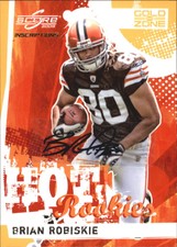 2009 Score Inscriptions Hot Rookies Auto Gold Zone Browns Card #4 Brian Robiskie