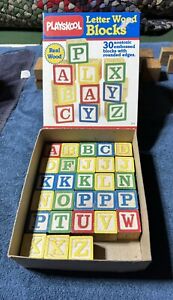 Playskool Letter Wood Blocks With Box (28 Pc)