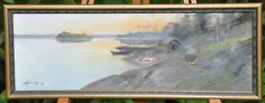 CARL BRANDT (1852-1930) -  painting - pastels- quiet place by the water   Arte - Bild 1 von 6