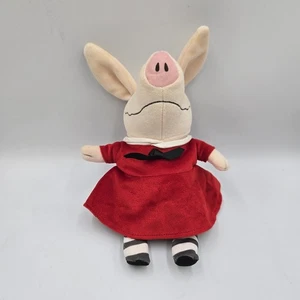 Olivia Schwein Plüsch rot Samt Matrosen Kleid 8" Sitzsack Boden - Bild 1 von 6