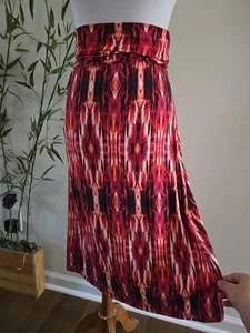 Cinthia Rowley Gonna Midi Multicolore Elasticizzata A-Line, XS - Foto 1 di 6