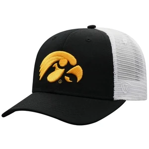 Men's Top of the World Black/White Iowa Hawkeyes Trucker Snapback Hat - Picture 1 of 4