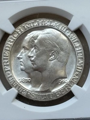 Preußen Kaiserreich 3 Mark 1910 Uni Berlin NGC MS64 - Bild 1 von 4