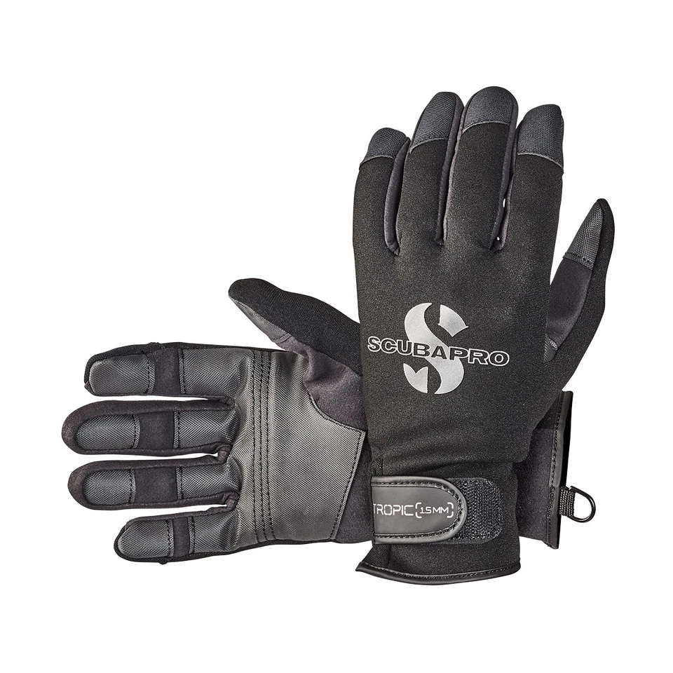 ScubaPro Tropic 1.5mm Dive Gloves - Black/Gray - Size 2XL (58.035.600)