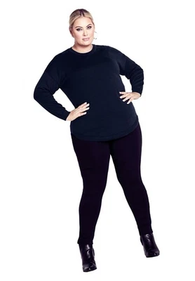 Avenue Women's Plus Size Tully Curved Hem Sweater - Image 1 of 4