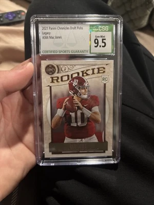 2021 MAC JONES CHRONICLES DRAFT PICKS ROOKIE RC LEGACY GEM 10 #366 MINT ALABAMA - Image 1 of 2