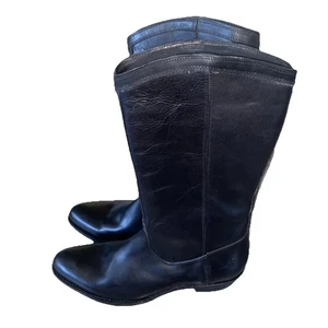 Frye Rider Black Leather Riding Western Boots Women’s 11 Cognac Pull On Neu - Bild 1 von 12