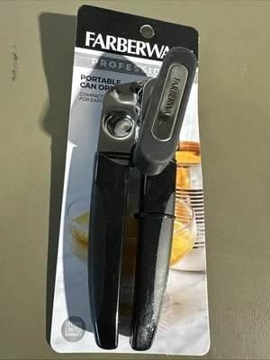 Abridor de latas portátil profissional Farberware com cabo preto - Imagem 1 de 4
