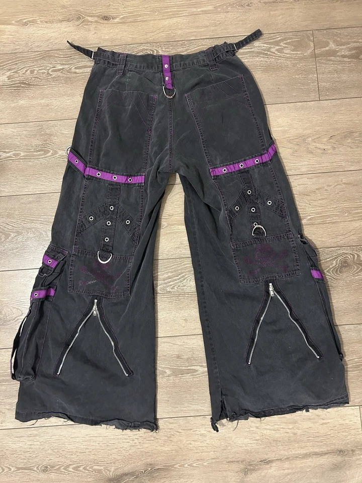 TRIPP NYC Wide Leg Grunge Gothic Emo Thrash Cargo Straps VTG Pants Size Small 32 - Image 1 of 4