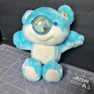 1987 Playskool blauer neuartiger Bär mit funkelnden Sternen & Planet Plüschtier Stofftier - Bild 1 von 14